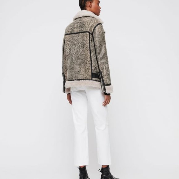All Saints REI Shearling biker jacket - Picture 2 of 9